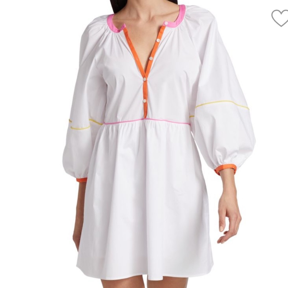 Staud Demi Colorblock-Trimmed Mini Dress
